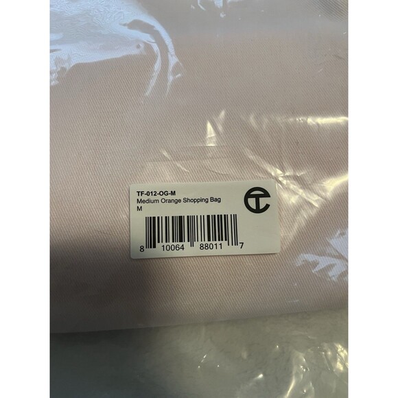 NWT- Telfar Orange Medium Shopping Tote Bag with Embossed Logo Design - Picture 7 of 7